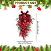Christmas Teardrop Swag Garland Decoration Front Door Wreath Hanging Ornament for Office