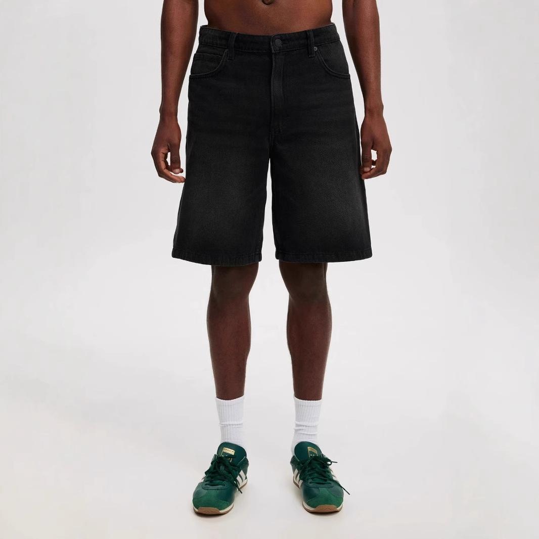 Men s Simple Non-Stretch Denim Shorts for Summer XS
