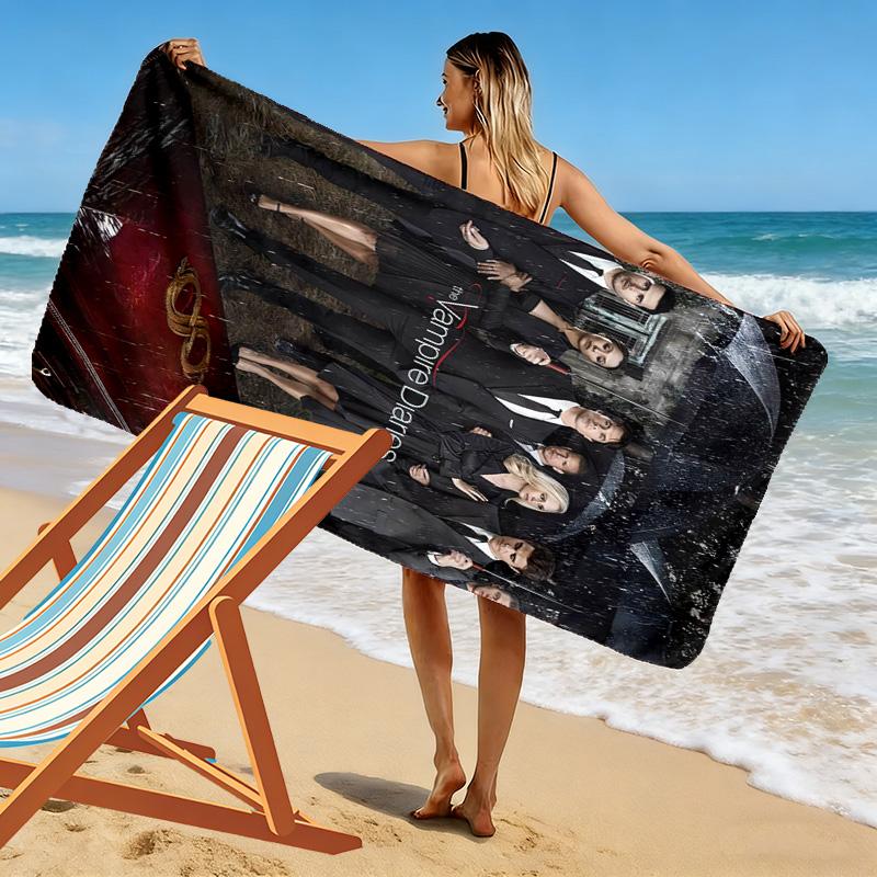 Vampire Diaries: Rainy Night Gathering Beach Towel Portable for Travel Beach Absorbent Bath Towel Quick-drying Swim Towel Seaside