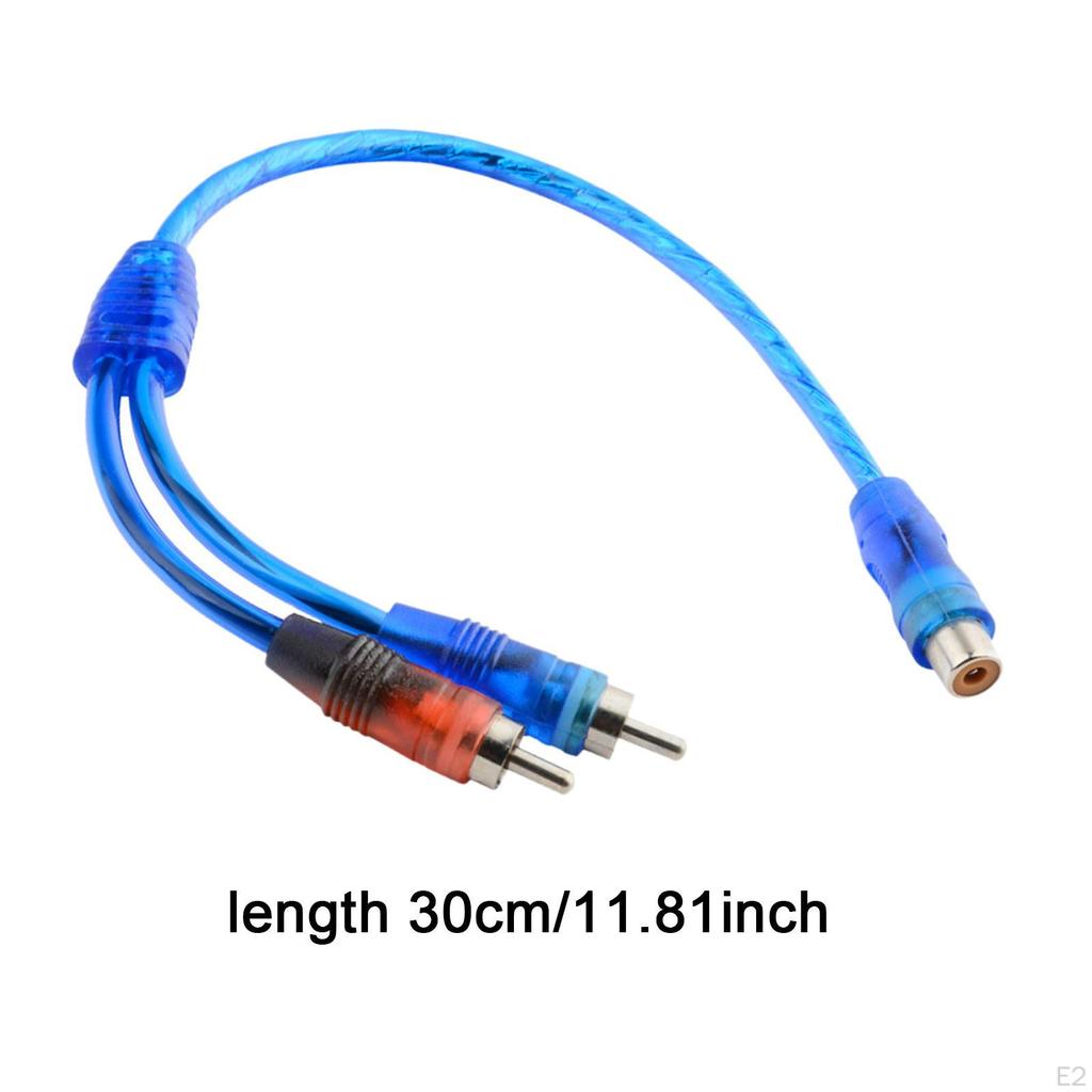 RCA Audio Cable 30cm Y Splitter Adapter Extension Cord for Stereo Subwoofer