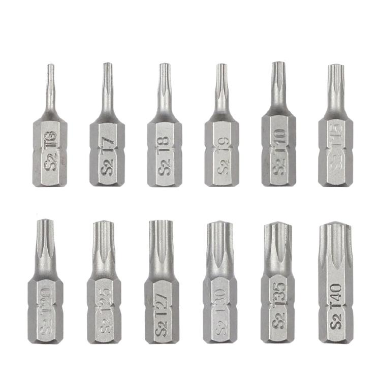 6 Piece Steel Tamper Resistant Bit Set 1/4" Hexagonal Shank Magnetic Screwdriver Bit For Various Applications