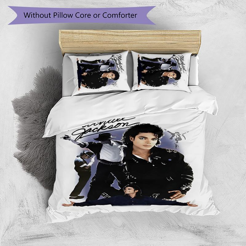 3pcs Michael Jackson Design Cover Set - HD Printed Bedding with 1 Cover and 2 Pillowcases - Perfect for Home and Dorm Decor
