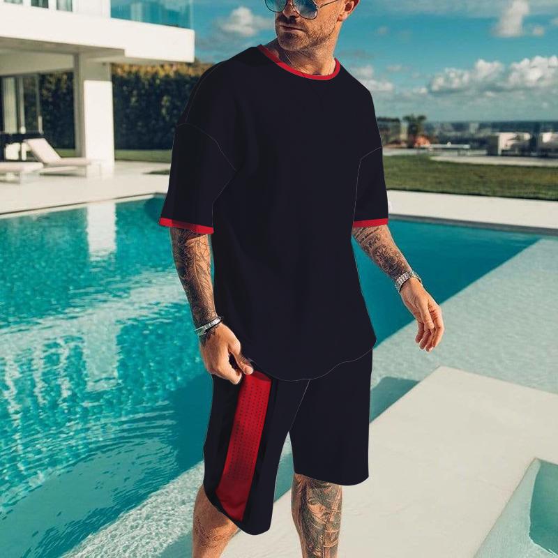 Mode Herren Sportswear Sommer Gedruckt Lose Zwei Stück Casual Wear männer T-Shirt Shorts Sportswear Casual Trendy Strand Stil