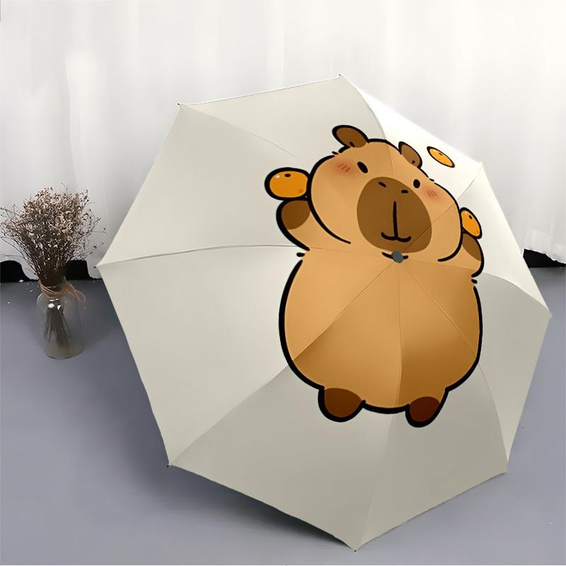 1pc Capybara, Oranges Automatic Open/Close Umbrella, Ideal Fan Gift for Birthday, Christmas, Trendy Fashion yy250828003