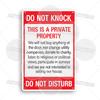 Private Property Waring Metal Sign No Trespassing Do Not Knock No Public Access Stop Boundary Line Private Restricted Road