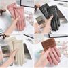 Women's Touchscreen-Compatible Lambskin Gloves, Fleece-Lined & Windproof for Autumn/Winter Cycling & Driving