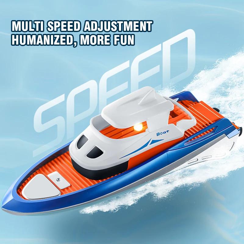1/32 Rc Boat Mini Remote-Controlled Boats Outdoor Water Speedboat Double Motor Electric Charging Speedboats Children's Toy Boys