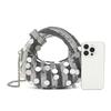 Niche Design Full Diamond Dumpling Bag Hand Bag Female Celebrity Dinner Bag Casual Versatile Handbag Rhinestone Bag
