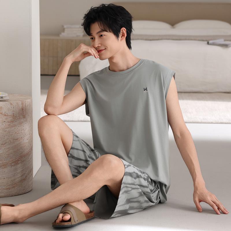 Pajamas Men's Summer Modal Sleeveless Vest Shorts Thin Casual Wear Relaxation Loungewear Set
