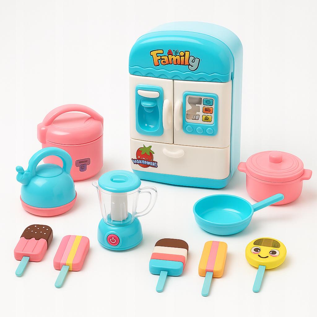 Kitchen Set For Play Toy Kitchen For Children Refrigerator Ice Cream Pots
