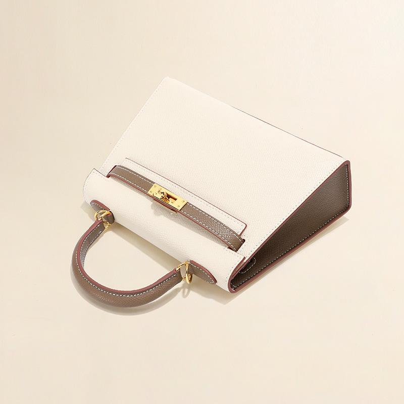 Color Matching Bag Women's Mini Cowhide Leather Bag New Palm Pattern Single Shoulder Crossbody Second Generation Commuting