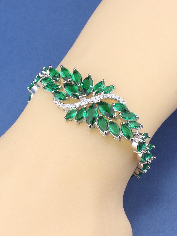 Luxury Italian Charm Bracelet Colorful Zircon   Fine Jewelry Women/Girls Fashion Dress Accessories For You Gift