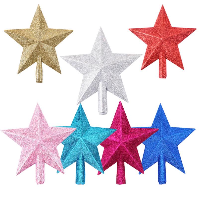 In Stock Five-Pointed Christmas Tree Topper Star - Available in Gold, Silver, Red, Pink