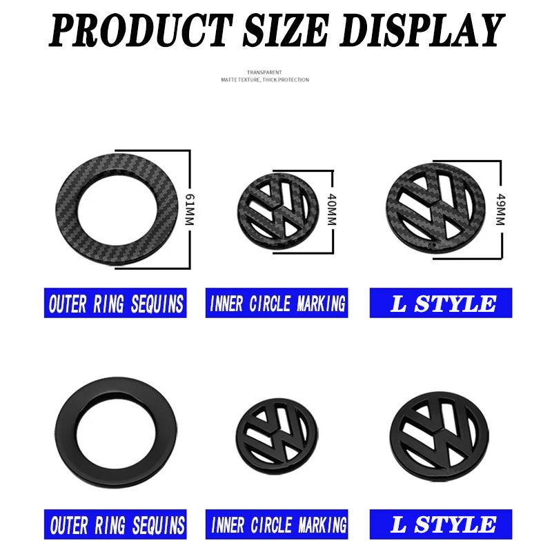 Voor VOLKSWAGEN Auto Koolstofvezelpatroon Logo Stuurwiel Decoratie Sticker Accessoires Voor VW GTI Polo Golf 5 6 Passat Sciro