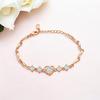 Women's Rose Gold And Silver Plated Heart Shape Bracelet For birthday Gifts
