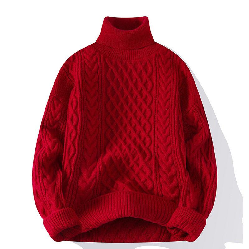 Men's Retro Japanese Knit Loose-Fit Sweater with Velvet Layer