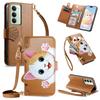 Cute Cat Crossbody Long Lanyard Flip Wallet Leather Case For Xiaomi Redmi Note 15 Pro Plus 14 13 14C 13C Shockproof Stand Cover