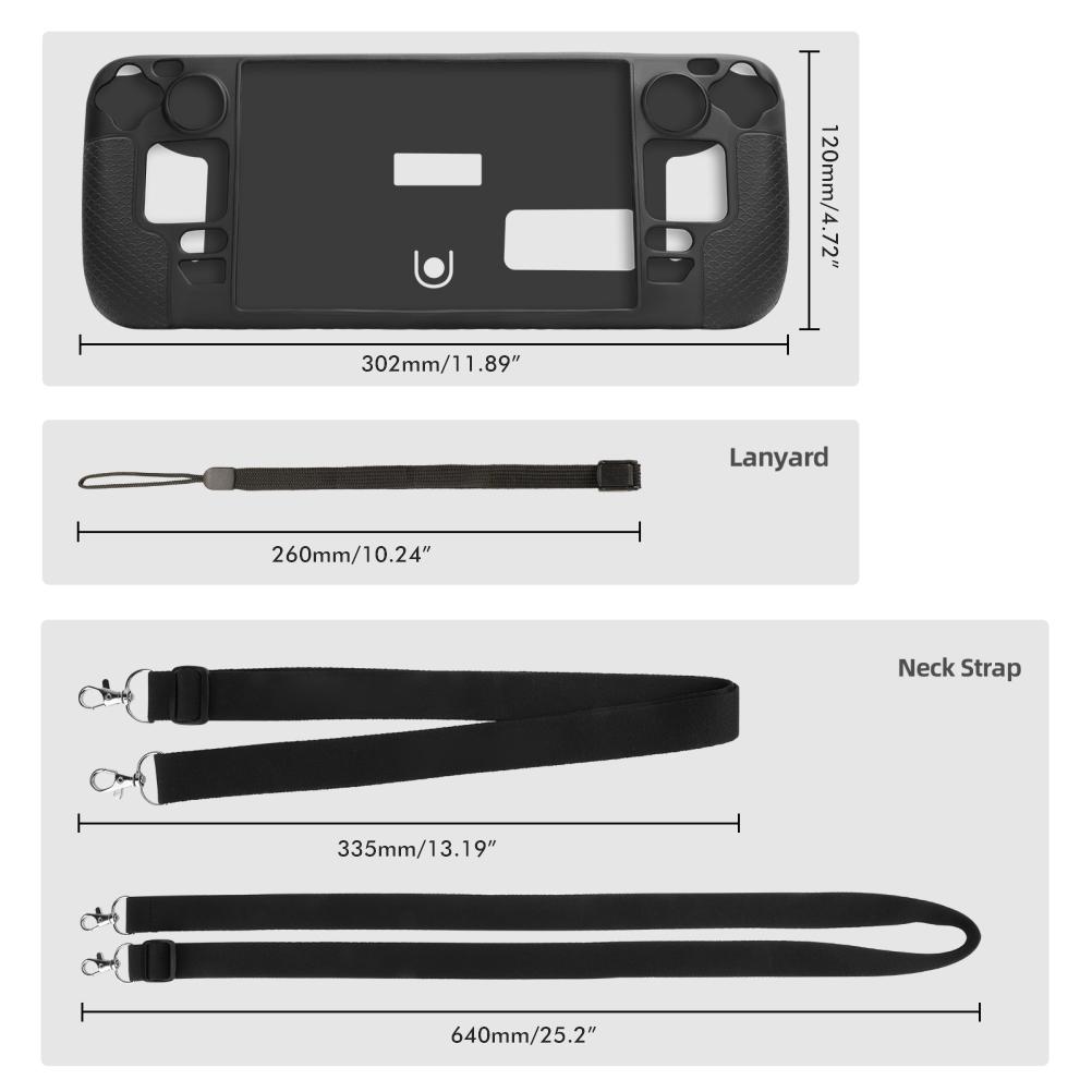 

Силиконовый чехол, совместимый со Steam Deck, противоскользящий, защитный от царапин, с ремешком на руку