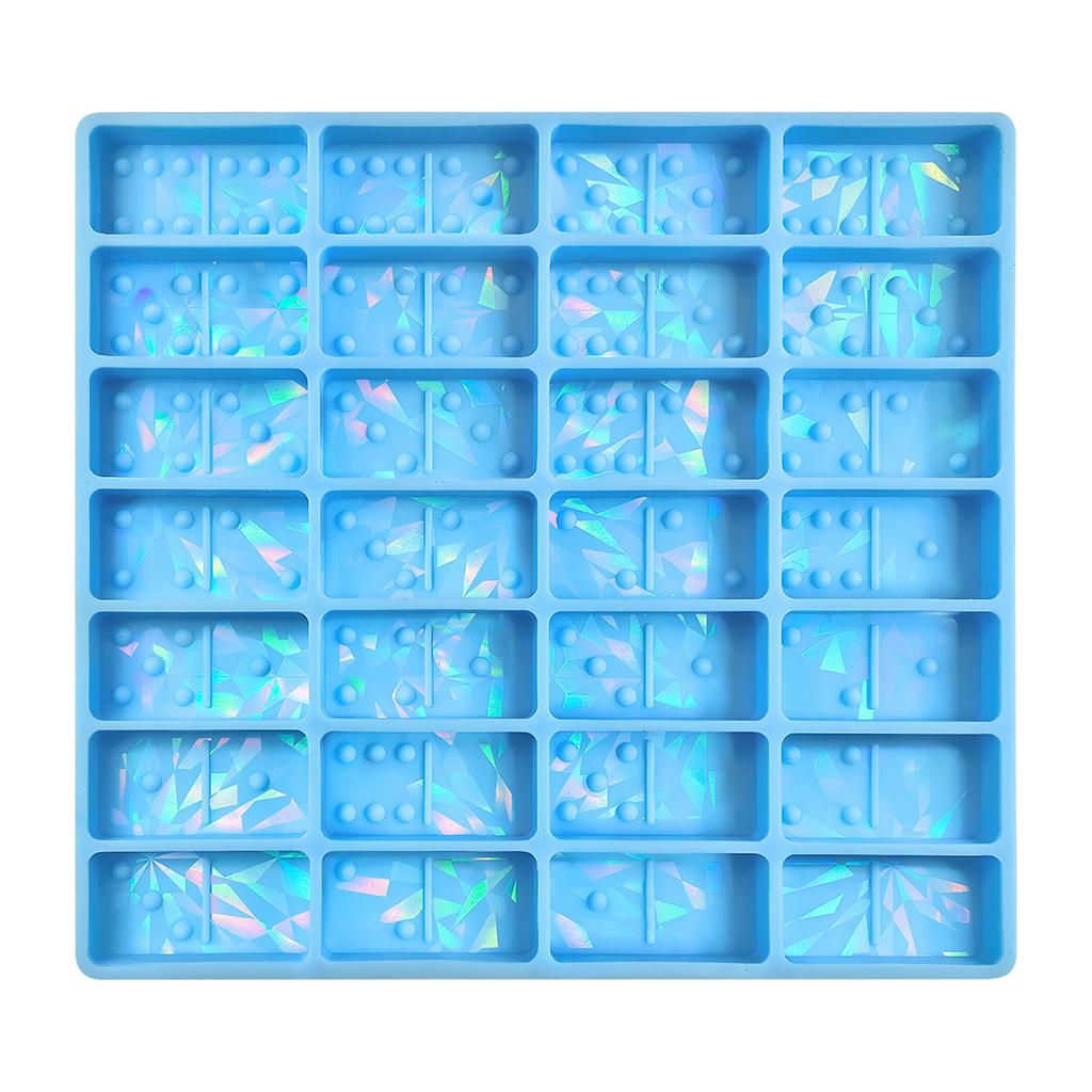 Dominoes Mold Silicone Holographic Chocolate Molds Holographic Chocolate Bar Mold for Epoxy Candy Clay Chocolate Mould