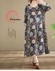 Spring 2026 New Style Plus Size Printed Long-Sleeved Dress with Round Neck