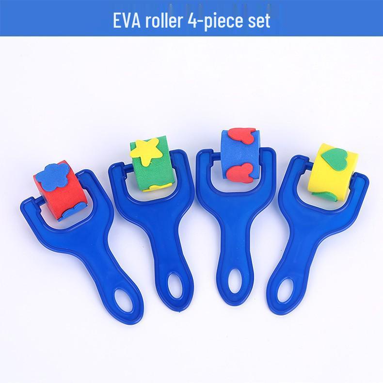 Kids' Painting Sponge Brush Set - 4 Mushroom Stamp Tools for Finger Painting Graffiti