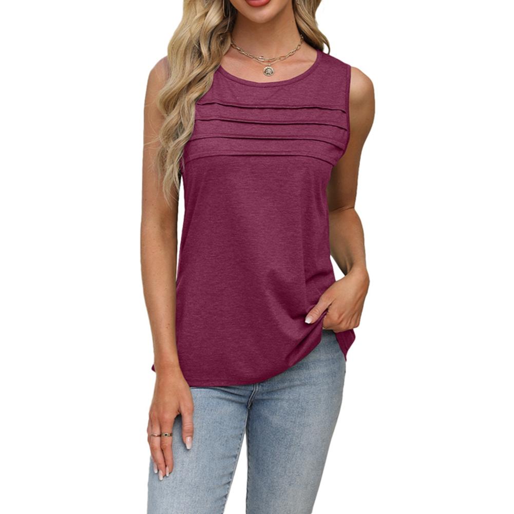 Women s Summer Sleeveless Crew-Neck Top S