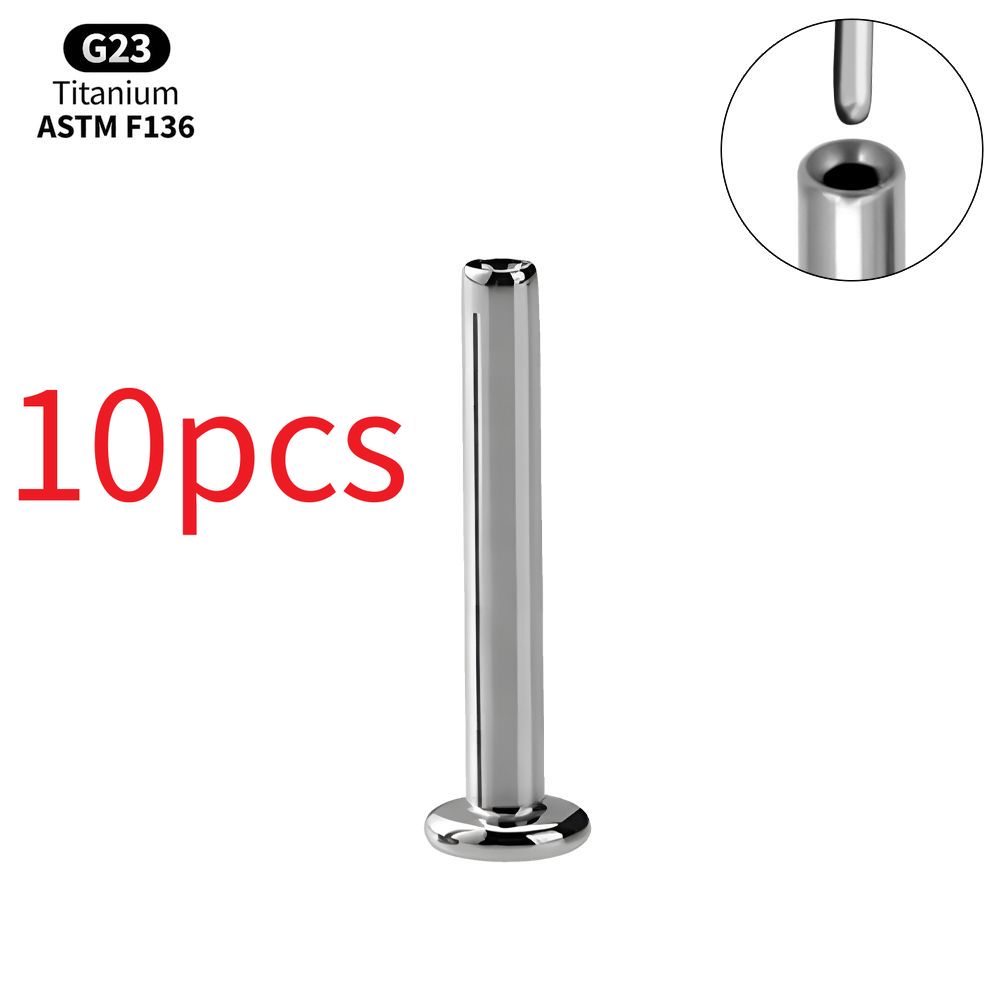 1/10 Pezzi Titanio Labret Stud Filettatura Interna Push Pin Trago Helix Conchiglia Septum Base Piatta Plug-in Gioielli per Piercing all'Orecchio