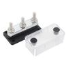600A Bus Bar 3-Stud (3/8") M10 High Current Copper Busbar Terminal Block Battery Ground Distribution Block DC 12-48V with Cover