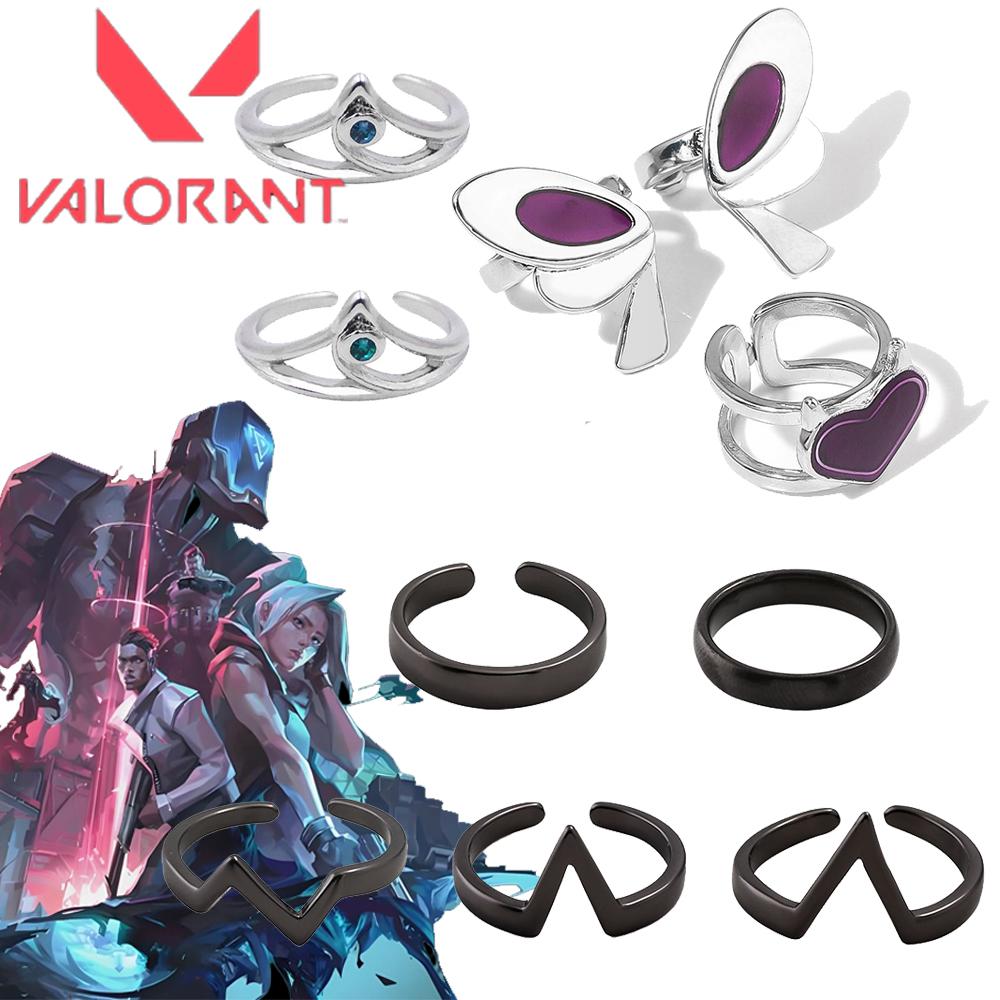 Neuer VALORANT Ring Spielcharaktere Clove Legierung Öffnend Verstellbar Dämmerung Schmetterling Herz Ringe Für Cosplay Requisiten Damenschmuck