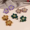 5Pairs Qipao Knot Buttons, Chinese Style Fabric Knots with Pearl Beads Cherry Blossom Design for Modern Cheongsam