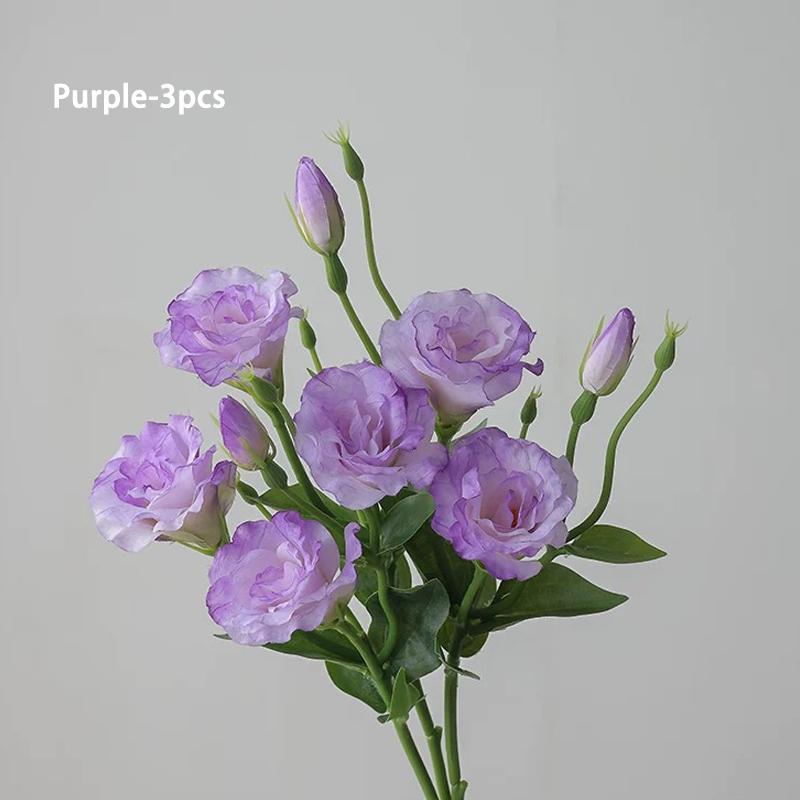 

3 шт. Штучні квіти лізіантуса Елегантні рожеві Реалістичні Підроблені еустоми Шовкові квіти Весільна квіткова декорація Ювілейні подарунки