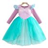 Girls' Mermaid Gem Princess Dress with Fly Sleeves - Long-Sleeved Christmas Party Attire for Autumn and Winter