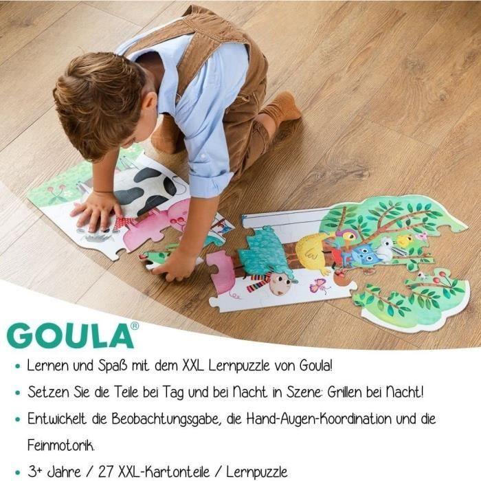 Puzzle XXL Ferme Jour/Nuit Goula - Brille dans le noir - Pour Enfant - Blanc