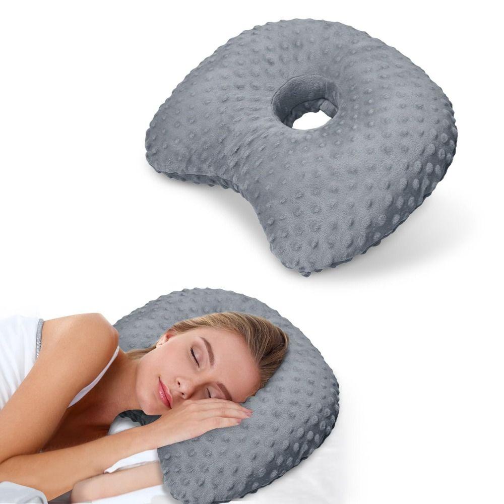 Ergonomic Curved Side Sleeping Pillow Breathable Earring Pillow  for Ear Pain Relief