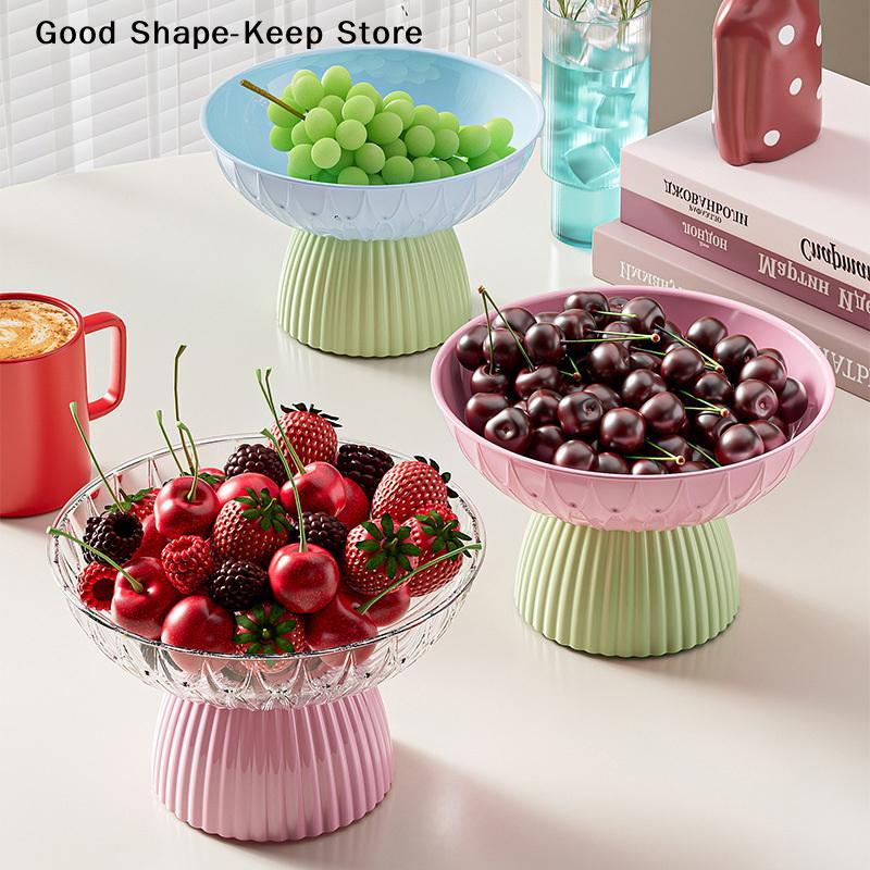 Hygienic Tabletop Organizer And Elegant Large Washable Fruit Bowl With Pedestal - Chic, Decorative Centerpiece