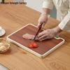 Wenge Wood Grain Double-Sided Cutting Board with Stand and Sharpening Stone, Mold-Resistant Plastic Back