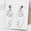 New Punk Face Drop Earrings For Women Retro Abstract Hollow Statement Hand Metal Fashion Dangle Earring Jewelry
