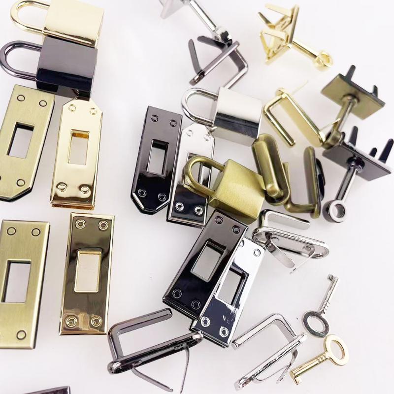 7Pcs/Set Women'S Handbag Swivel Clasp Lock Buckle Diy Part Leather Craft 45Mm 4 Colors Metal Bag Lock Hardware Accessories