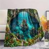 1PC 3D visual effects  Print FlAannel Blanket, High quality Comfortable for All Seasons, Home Decor, Warmth and Comfort