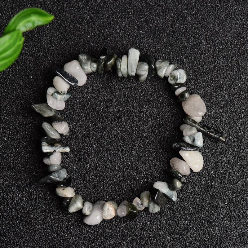 Yellow Crystal & White Pine Tiger Eye Chain Bracelet - Trendy Unisex Retro Style, Personalized Matching Options Available.