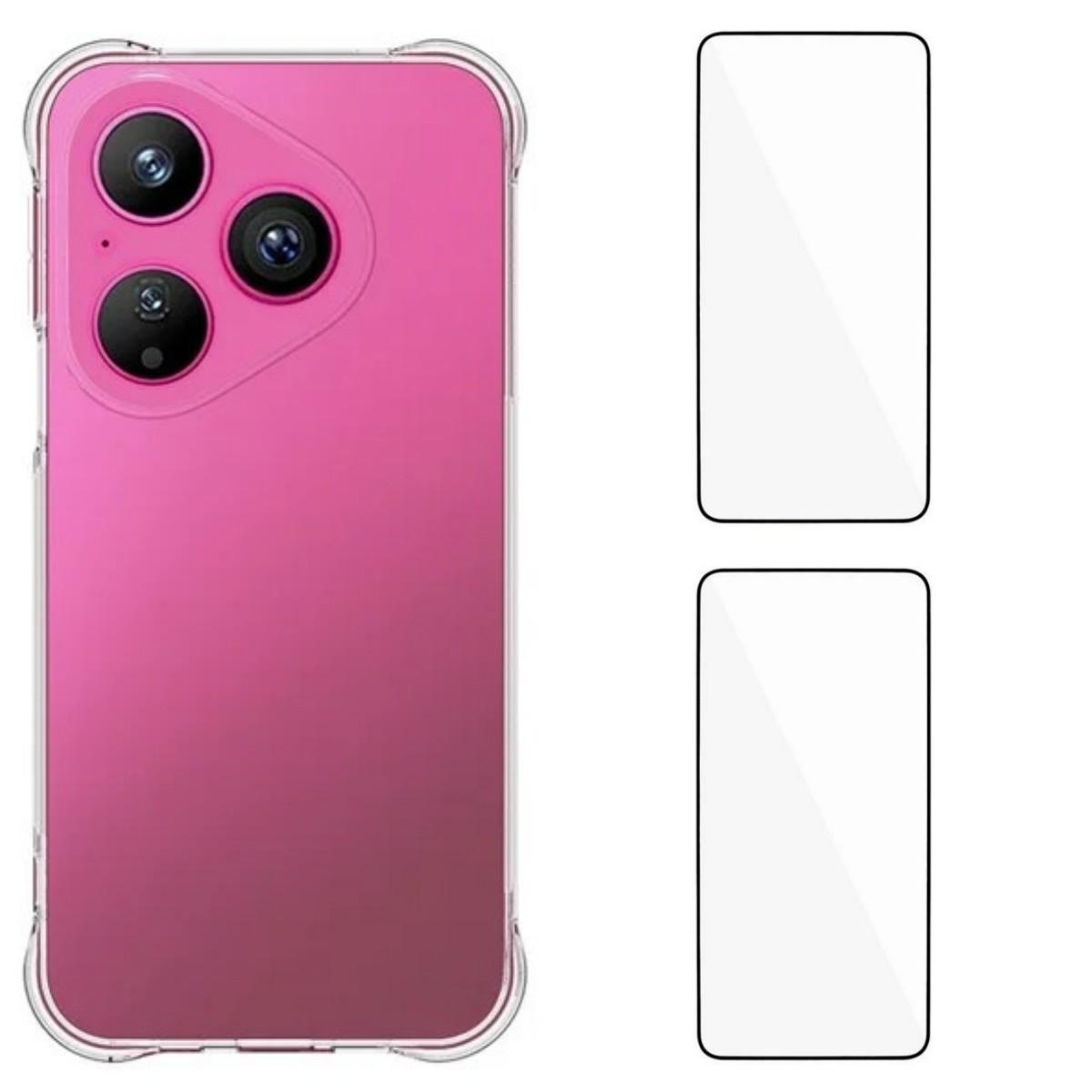 

Для Huawei Pura 80 TPU Чехол WANLONFENG WL2 Серия 2.0мм Чехол для телефона с 2 шт. Защитных стекол Transparent