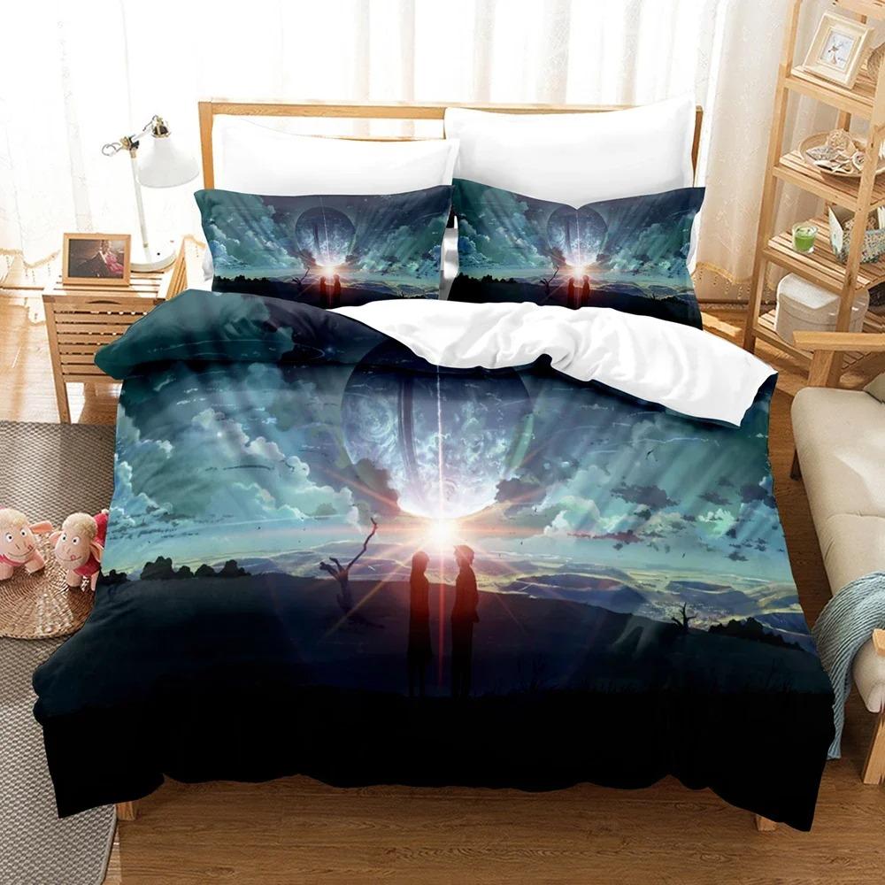 3D Anime 5 Centimeters Per Second Bedding Set Duvet Cover Pillowcase Twin Full Queen King Size Japan