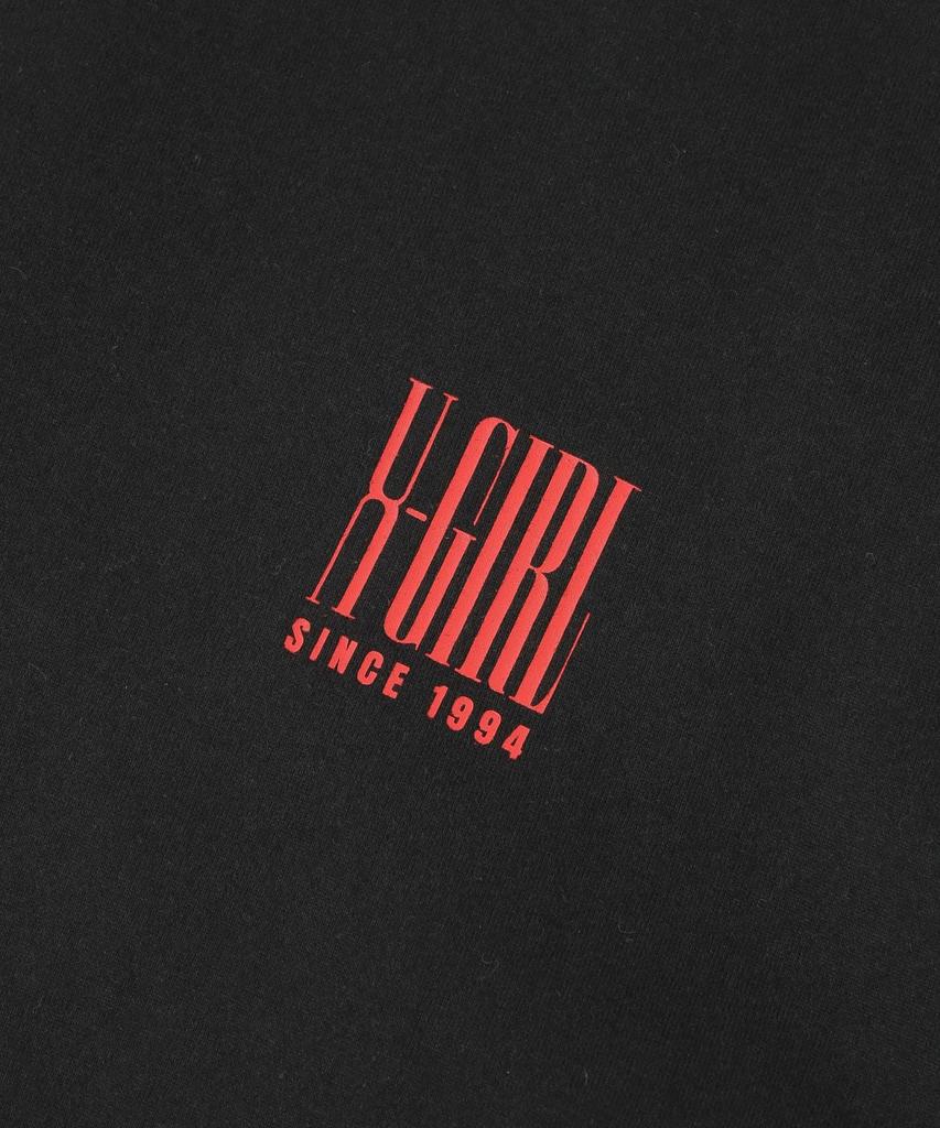 X-girl Vertical Logo Short Sleeve Tee, Size XL, 105252011008, Black