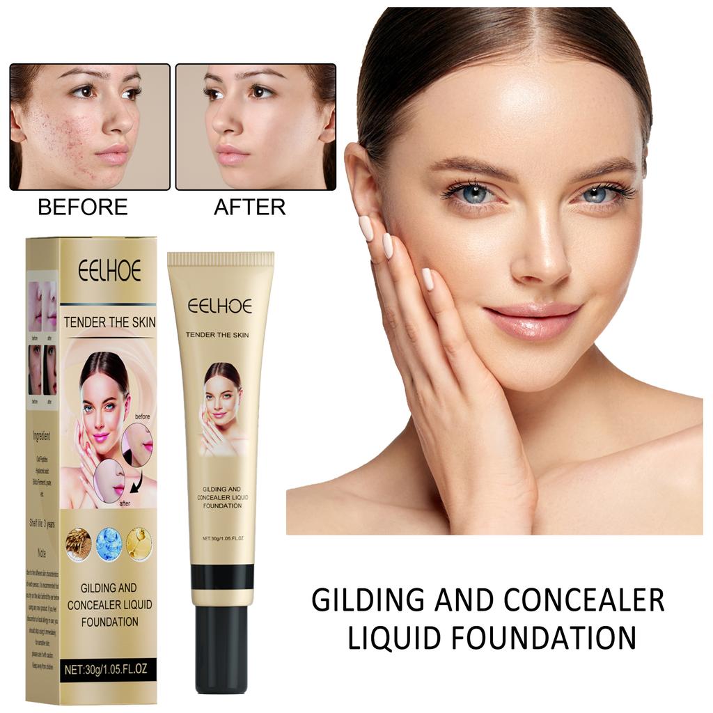 EELHOE Foundation Brightening Skin Nude Concealer Natural Setting Moisturizing Pore-Covering Liquid