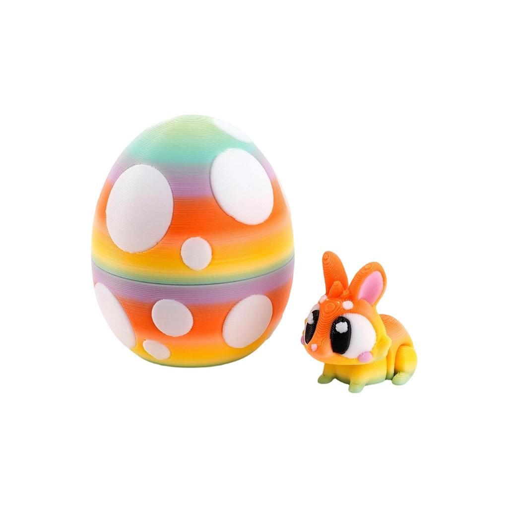 3D Printed Bunny Egg Figurine, Spring Easter Decorations, Tabletop Desk Ornament For Home Party,
