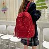 Embroidery Embroidered Bow Backpack Preppy Style Students School Bag Nylon Backpack  Outdoor