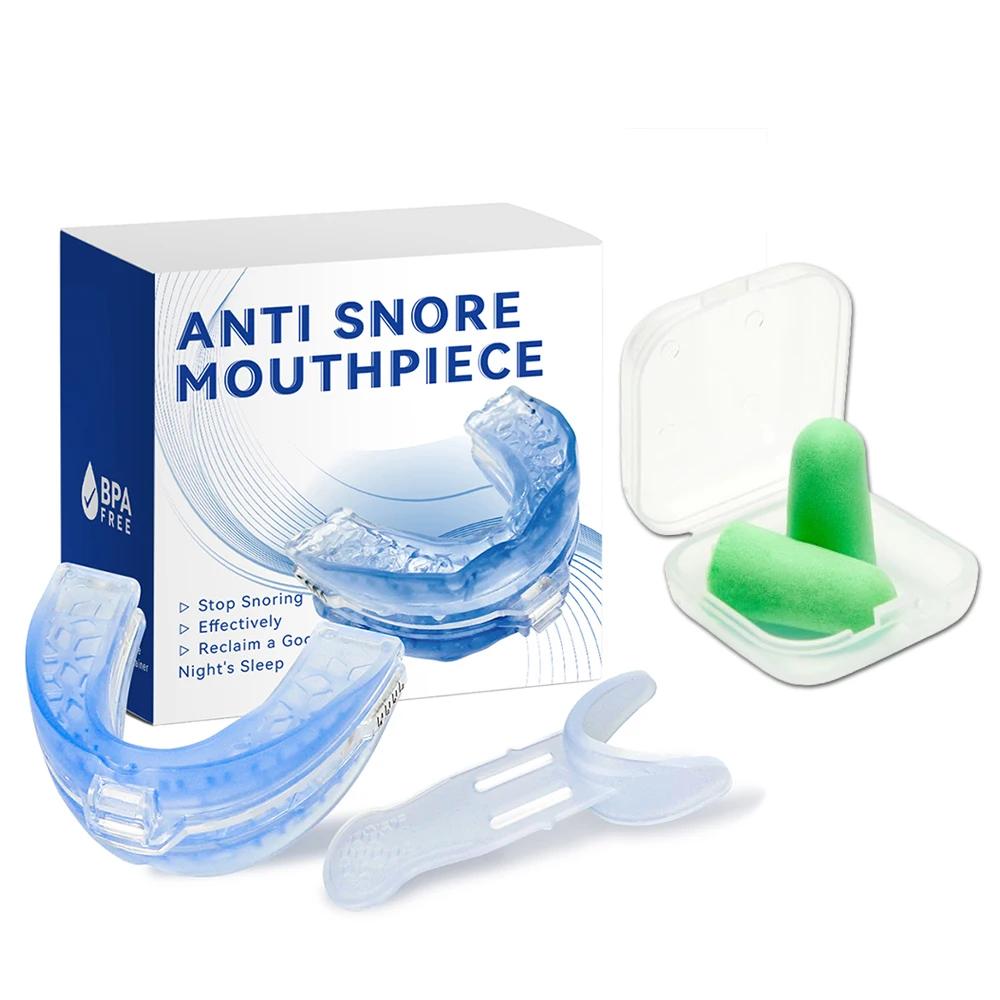 Anti Snoring Silicone Mouthpiece Sleep Earplugs Improve Sleep Anti Teething Grinding Sleep Aid Anti Snoring & Apnea Device