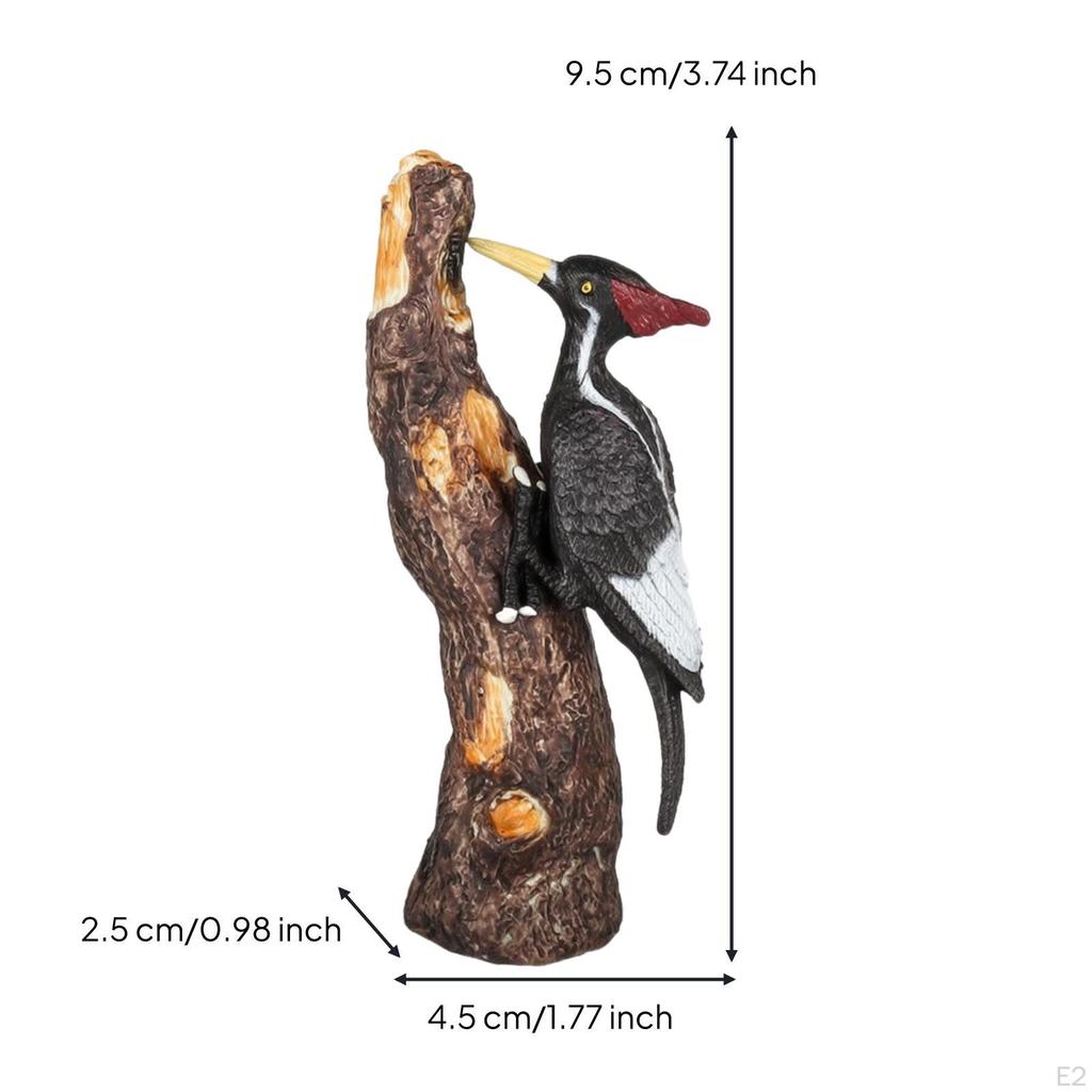 Avian Figurine on Tree Trunk Realistic Naturalistic for Collectors,