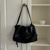 Big Shoulder Bags for Women Large Hobo Shopper Bag Solid Color Soft PU Leather Crossbody Handbag Drawstring Ruched Lady Totes