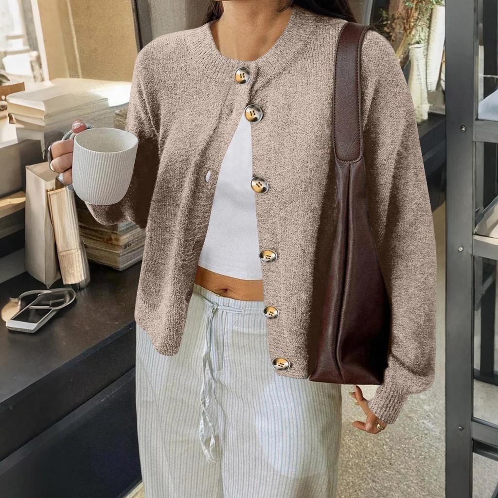 Women's Cardigan Sweaters Lightweight R-Neck Long Sleeve Outfits Fall Fashion Clothing